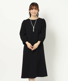 LAURA ASHLEY 【セレモニー/フォーマル】袖レースワンピース ローラ アシュレイ ワンピース・ドレス その他のワンピース・ドレス ブラック【送料無料】