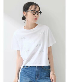 earth music&ecology アソートリボンTEE カットソー/Tシャツ/レディース/半袖/24SS アースミュージック&エコロジー トップス カットソー・Tシャツ シルバー ピンク