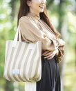 【BarcosBlue】ストライプ柄軽量トートバッグ