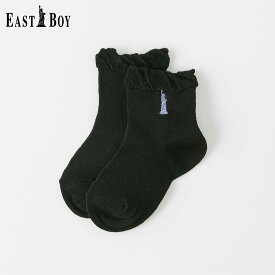 EASTBOY EASTBOY トップフリルメッシュ花柄クルーソックス スケノ 靴下・レッグウェア 靴下 ブラック ピンク