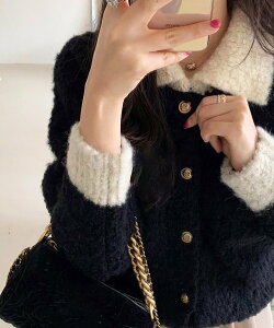 Girly Doll Girly Doll/�ݕt���j�b�g�J�[�f�B�K�� �h�D�[�� �h�D�[�� �g�b�v�X �J�[�f�B�K�� �u���b�N�y���������z