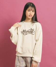 【SALE／50%OFF】PINK-latte 【プチプラ】コットン混裏起毛スウェット ピンク ラテ トップス スウェット・トレーナー ピンク ホワイト ブラック ベージュ
