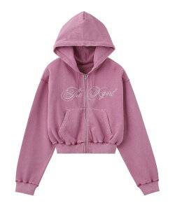 X-girl PIGMENT DYED SCRIPT LOGO COMPACT ZIP UP SWEAT HOODIE �G�b�N�X�K�[�� �g�b�v�X �X�E�F�b�g�E�g���[�i�[ �u���b�N �s���N�y���������z
