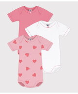 【SALE／40%OFF】PETIT BATEAU ハートプリント半袖ボディ3枚組 プチバトー マタニティウェア・ベビー用品…