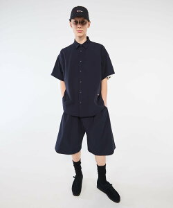 URBAN RESEARCH LOTTO 4WAY STRETCH NYLON SHIRTS �A�[�o�����T�[�` �g�b�v�X �V���c�E�u���E�X �u���b�N �l�C�r�[�y���������z