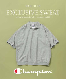 RAGEBLUE 【Champion/チャンピオン】別注スキッパースウェットT＜セットアップ着用可能＞ レイジブルー トップス その他のトップス ブラック グリーン グレー ホワイト【送料無料】