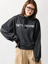 【JUNIOR SWEET】(L)ラメロゴフーディー