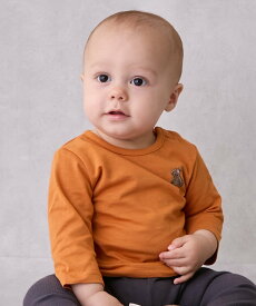 petit main 【GOODPRICE】長袖Tシャツ ナルミヤオンライン マタニティウェア・ベビー用品 ベビートップス ブルー グレー ホワイト ピンク オレンジ