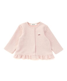 SLAP SLIP BABY 【お揃い】チェリー柄裾フリルジャケットベビー(70~80cm) ベベ オンライン ストア マタニティウェア・ベビー用品 ベビートップス ピンク ホワイト