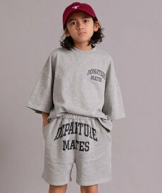 【SALE／25%OFF】PAIRMANON STREET 裏毛 ロゴプリント セットアップ 半袖 ショートパンツ【PAIRMANON STREET】 ペアマノン トップス その他のトップス グレー ブラック