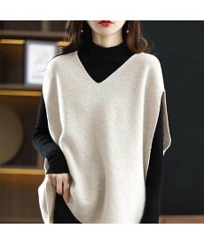 【SALE／30%OFF】miniministore ニットベスト レディースチョッキ 重ね着 ミニミニストア トップス ベスト・ジレ カーキグリーン レッド ブルー ブラック ベージュ グレー