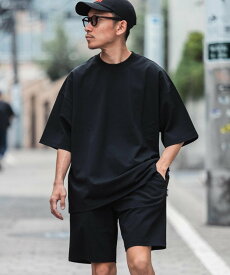 URBAN RESEARCH FUNCTIONAL WIDE SHORT-SLEEVE T-SHIRTS アーバンリサーチ トップス カットソー・Tシャツ ブラック ネイビー【送料無料】