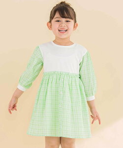 �ySALE�^50%OFF�zNoeil aime BeBe �V�����b�V���[�`�F�b�N�h�b�L���O�����s�[�X(80~130cm) �x�x �I�����C�� �X�g�A �����s�[�X�E�h���X �����s�[�X �O���[�� �p�[�v��