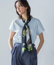 【SALE／30%OFF】LAUTREAMONT ボタニカル剣先リバースカーフ≪洗濯機で洗える≫ ロートレアモン ファッション雑貨 マフラー・ストール・ネックウォーマー ホワイト ブラック【送料無料】