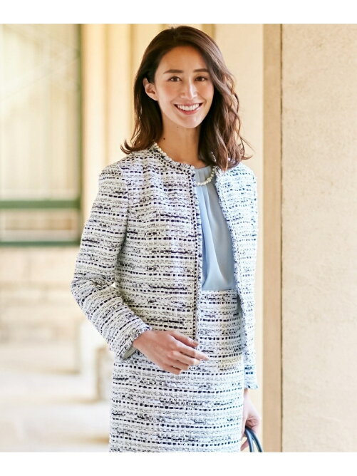 23区 セットアップ対応 Clarensonツイードノーカラージャケット Rakuten Fashion 楽天ファッション 旧楽天ブランドアベニュー Ad14