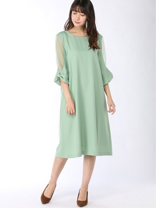 Preferir 袖チュールaラインワンピース Rakuten Fashion 楽天ファッション 旧楽天ブランドアベニュー Ae34
