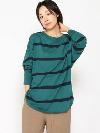 【SALE／50%OFF】niko and ... (W)ボーダーBIGTシャツ ニコアンド トップス カットソー・Tシャツ グリーン レッド