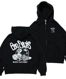 BEN DAVIS / WHITE LABEL 【BEN DAVIS(ベンデイビス)】 BALL ETC HOODIE NV / ロゴ ビッグ スウェット ジップパーカー ナバル トップス パーカー・フーディー ブラック ホワイト ブルー【送料無料】