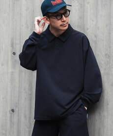 URBAN RESEARCH FUNCTIONAL WIDE LONG-SLEEVE ポロシャツ アーバンリサーチ トップス ポロシャツ ブラック ネイビー【送料無料】