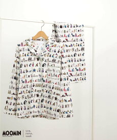 【SALE／30%OFF】une nana cool 【ムーミン】【綿100%】 MOOMIN * une nana cool 開襟パジャマ ウンナナクール インナー・ルームウェア パジャマ ホワイト ベージュ【送料無料】