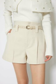 rienda ベルト付きピンタックショートパンツ リエンダ パンツ その他のパンツ グレー ブラウン【送料無料】