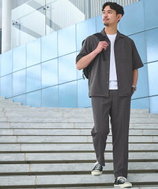 【SALE／10%OFF】UNITED ARROWS green label relaxing 【WEB限定】JUST fit トロピカル セットアップ シャツ&スラックス -2WAYストレッチ- ユナイテッドアローズ グリーンレーベルリラクシング トップス シャツ・ブラウス ブラック ネイビー グレー【送料無料】