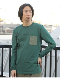 【SALE／50%OFF】BEAMS T BEAMS T / MILITARY INTELLIGENCE ポケット ロングスリーブ Tシャツ ビームス アウトレット トップス カットソー・Tシャツ ブラウン グリーン