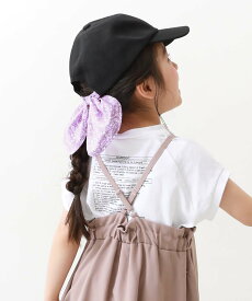 devirock ネックカバーリボンキャップ デビロック 子供服 キッズ UVカット デビロック 帽子 キャップ ブラック ベージュ ホワイト