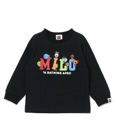 A BATHING APE MILO COLORFUL LOGO BABY MILO FRIENDS L/S TEE ア ベイシング エイプ トップス カットソー・Tシャツ ブラック ホワイト【送料無料】