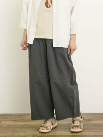 【SALE／40%OFF】Samansa Mos2 製品染めバイオ加工切替パンツ サマンサモスモス パンツ その他のパンツ ネイビー グレー ベージュ
