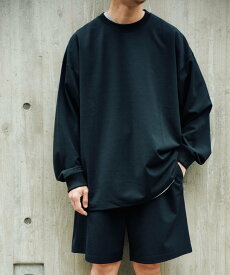 URBAN RESEARCH 【予約】FUNCTIONAL WIDE LONG-SLEEVE T-SHIRTS アーバンリサーチ トップス カットソー・Tシャツ ブラック ネイビー【送料無料】