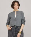 Curensology コットンシルクニットカーディガン カレンソロジー トップス ニット ブラック ホワイト グレー ネイビー【送料無料】