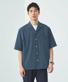 【SALE／30%OFF】UNITED ARROWS green label relaxing シャンブレー ツイル ジャストルーズ オープンカラー 半袖 シャツ -ストレッチ- ユナイテッドアローズ グリーンレーベルリラクシング トップス シャツ・ブラウス ネイビー【送料無料】