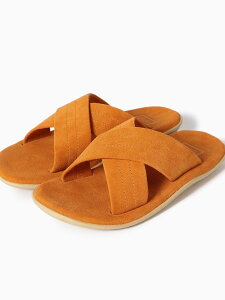 SHIPS MEN ISLAND SLIPPER: SHIPS(�V�b�v�X) �ʒ� �N���X�X�g���b�v �T���_�� �V�b�v�X �V���[�Y�E�C �T���_�� �l�C�r�[ �O���[ �O���[�� �u���b�N �x�[�W�� �I�����W �J�[�L�O���[���y���������z
