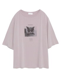【SALE／30%OFF】SNIDEL HOME CATプリントTシャツ スナイデルホーム トップス カットソー・Tシャツ ホワイト ピンク