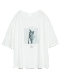 【SALE／30%OFF】SNIDEL HOME CATプリントTシャツ スナイデルホーム カットソー Tシャツ ホワイト ピンク