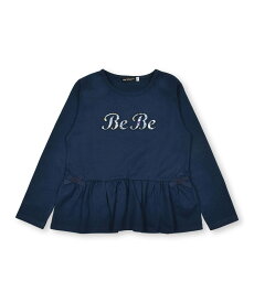 【SALE／50%OFF】BeBe ロゴパッチ刺繍Tシャツ(80~150cm) ベベ オンライン ストア トップス カットソー・Tシャツ パープル ネイビー