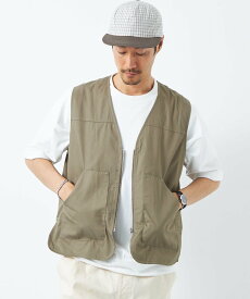 【SALE／50%OFF】UNITED ARROWS green label relaxing Morley T/Cツイル ジップアップ ベスト ユナイテッドアローズ アウトレット トップス ベスト・ジレ ブラウン ホワイト【送料無料】