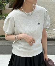【SALE／46%OFF】U.S. POLO ASSN. U.S. POLO ASSN./別注ワンポイント刺繍 バルーンスリーブ スウェット半袖Tシャツ ポロ セットアップセブン トップス カットソー・Tシャツ グレー ネイビー ブラック