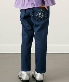 【SALE／50%OFF】BeBe ジョグデニムポケット刺繍パンツ(90~150cm) ベベ オンライン ストア パンツ その他のパンツ ネイビー