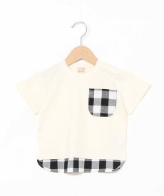 petit main 【接触冷感】ポケット柄Tシャツ ナルミヤオンライン トップス カットソー・Tシャツ ベージュ グリーン ブラウン