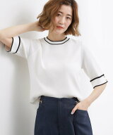 grove 【シリーズ累計36万枚/名品ニット】やわらかドライタッチ 袖メッシュ編みニット グローブ トップス…