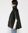 ドローストリングレザータッチポンチョ