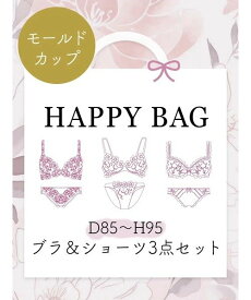 Re-J&SUPURE モールドカップブラ&ショーツ3点セットHAPPYBAG【WEB限定】 リジェイアンドスプル インナー・ルームウェア ブラ＆ショーツセット レッド【送料無料】