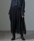 ドット刺繍チュールギャザースカート