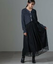ドット刺繍チュールギャザースカート