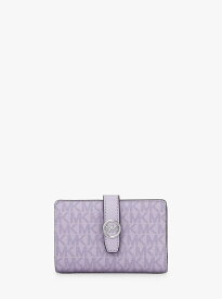 MICHAEL KORS GREENWICH タブ ジップアラウンド ウォレット ミディアム - MKシグネチャー マイケルコース マイケル・コース 財布・ポーチ・ケース 財布 パープル【送料無料】