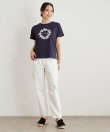 【コットン100%/洗える】リースフローラル プリントTシャツ