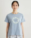 【コットン100%/洗える】リースフローラル プリントTシャツ