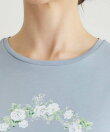 【コットン100%/洗える】リースフローラル プリントTシャツ
